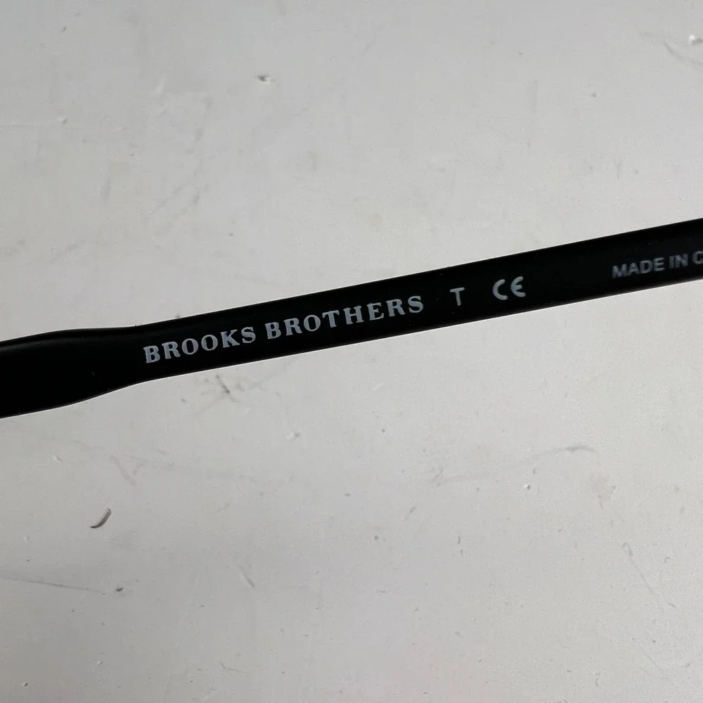 Brooks Brothers BB 5019 Sunglasses Mens 57mm Black Rectangular Classic Preppy